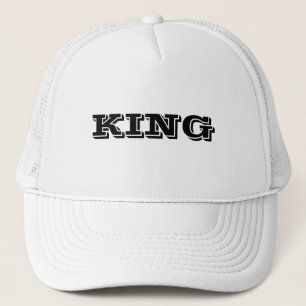 Gorra De Camionero Nombre de texto personalizado del rey color blanco