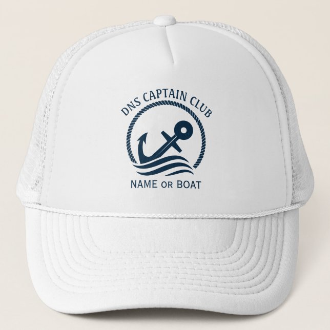 Gorra De Camionero Nombre del barco capitán  (Anverso)