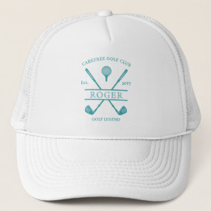 Gorra De Camionero Nombre del Club de Golf Clásico Turquesa