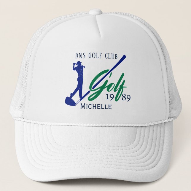 Gorra De Camionero Nombre del club de golf personalizado (Anverso)