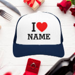 Gorra De Camionero Nombre del corazón<br><div class="desc">Escriba el nombre o texto deseado en la sección de nombres.</div>