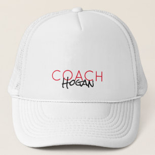 Gorra De Camionero NOMBRE DEL ENTRENADOR texto personalizado rojo neg