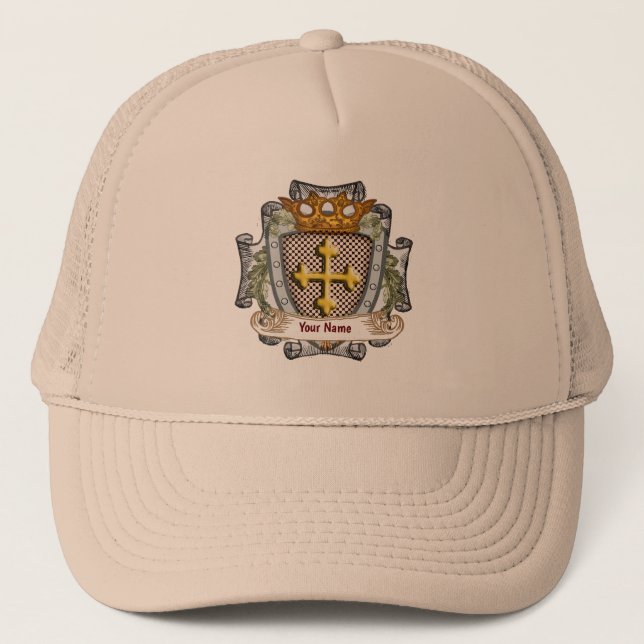 Gorra De Camionero Nombre del escudo de la familia valiente (Anverso)