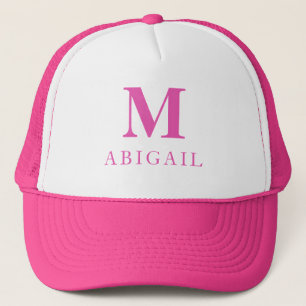 Gorra De Camionero Nombre del monograma del Personalizado rosado cali