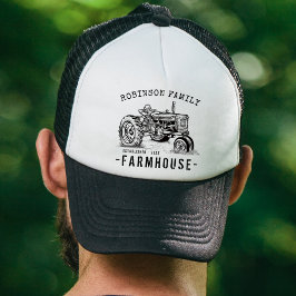 Gorra De Camionero Nombre Familiar Farmhouse Rústico Tractor Vintage
