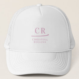 Gorra De Camionero Nombre Monograma Rosa Femenino Golfista