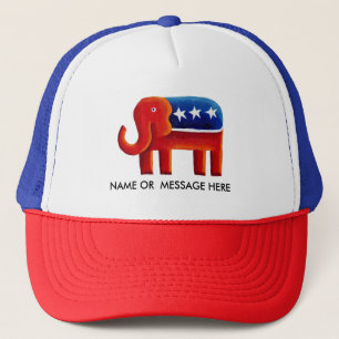 Gorra De Camionero Nombre o mensaje personalizado del elefante republ