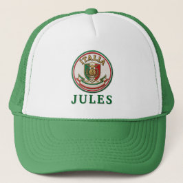 Gorra De Camionero Nombre Personalizado Cresta de Fútbol Italia Nombr