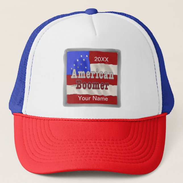 Gorra De Camionero Nombre personalizado de Baby Boomer (Anverso)