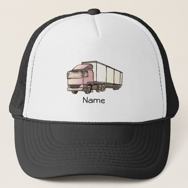 Gorra De Camionero Nombre personalizado de Big Rig Truck (Anverso)