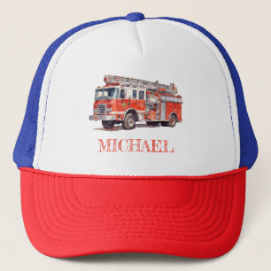 Gorra De Camionero Nombre personalizado del Camión Rojo Moderno