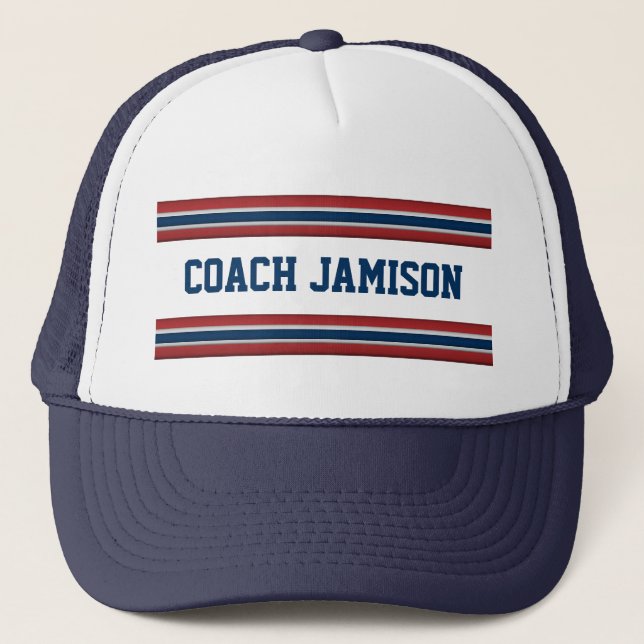 Gorra De Camionero Nombre personalizado del entrenador de equipo en f (Anverso)