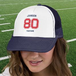 Gorra De Camionero Nombre personalizado del equipo de deportes rojos,