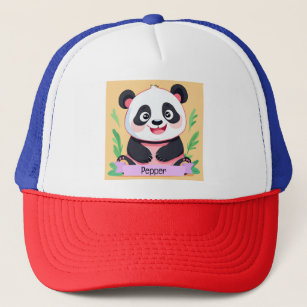 Gorra De Camionero Nombre personalizado del panda del bebé