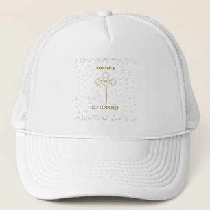 Gorra De Camionero Nombre personalizado Primera Comunión Cruz de aspe