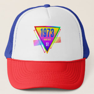 Gorra De Camionero Nombre personalizado retro moderno año de edad reg