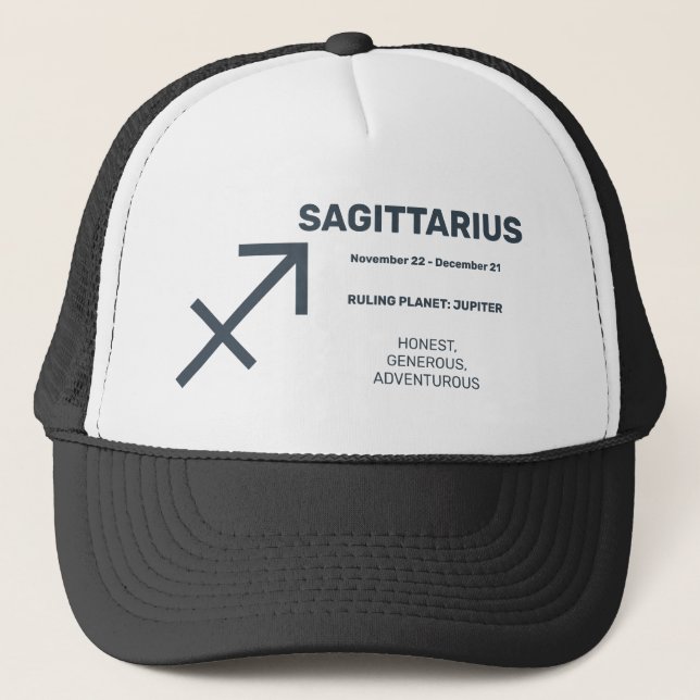Gorra De Camionero Nombre personalizado / Texto Rótulo zodiaco Sagitt (Anverso)