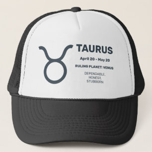 Gorra De Camionero Nombre personalizado / Texto Tauro de Rótulo Zodia