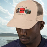 Gorra De Camionero Nombre personalizado y papá de foto<br><div class="desc">"Gorra de Conductor de Camión de Papá Personalizado con foto y nombre Personalizado - Regalo único por el Día del Padre". ¡No busques más regalos perfectos para papá! Este camionero fotográfico de Papá Personalizado es una manera única y sincera de mostrar tu amor y aprecio. Personalizar a este gorra elegante...</div>