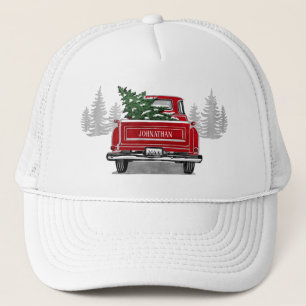 Gorra De Camionero Nombre rústico del árbol de Navidad del camión 