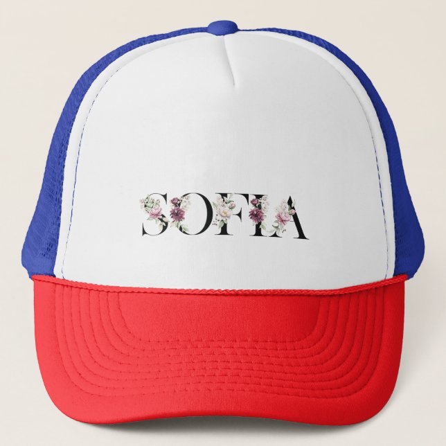 Gorra De Camionero Nombre Sofía. Mi nombre es Sofía. (Anverso)