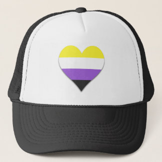 Gorra De Camionero Non-binary pride heart Trucker Hat