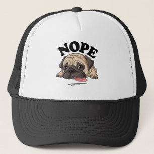 Gorra De Camionero Nope Pug Shirt Perezosos Niños Graciosas Mujeres 