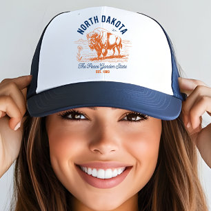 Gorra De Camionero North Dakota Bison Peace Garden State