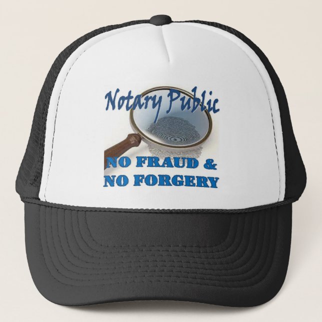 Gorra De Camionero Notario público sin fraude ni falsificación (Anverso)