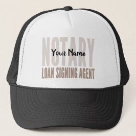 Gorra De Camionero Notary Loan Signing Agent Brown Font Personalizada