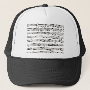 Gorra De Camionero Notas musicales blancos y negros