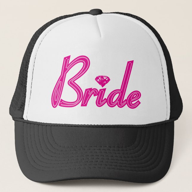 Gorra De Camionero Novia con Bling - rosa (Anverso)
