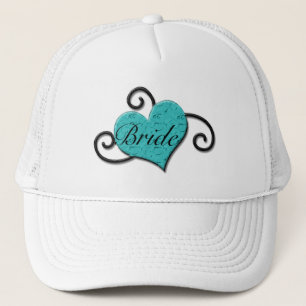 Gorra De Camionero "Novia" - Corazón turquesa/Aqua