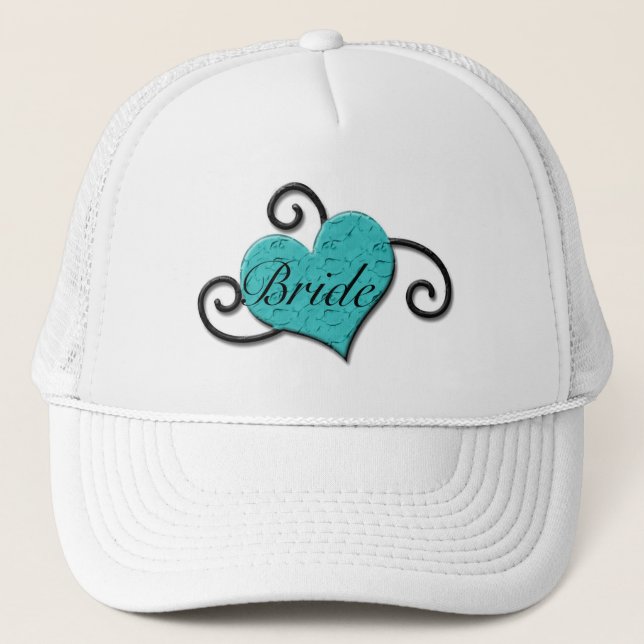 Gorra De Camionero "Novia" - Corazón turquesa/Aqua (Anverso)