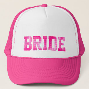 Gorra De Camionero Novia de lunares rosados y blancos intensos