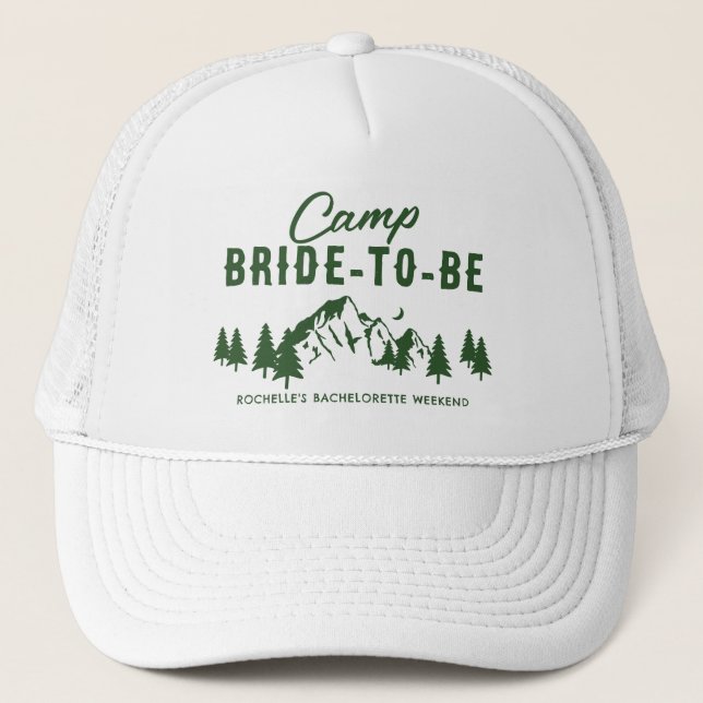 Gorra De Camionero Novia de soltera en campamento (Anverso)