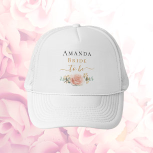 Gorra De Camionero Novia floral de eucalipto en oro rosa