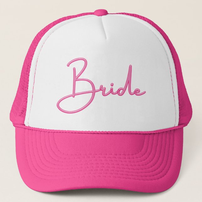Gorra De Camionero Novia rosa caliente  (Anverso)