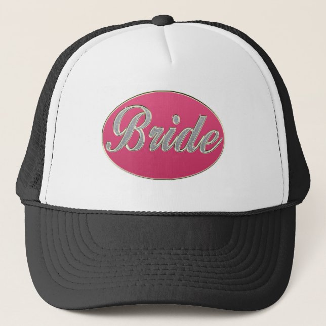 Gorra De Camionero Novia rosada de Bling (Anverso)