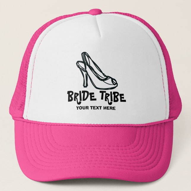 Gorra De Camionero Novia Tribe zapato personalizado bachillerato rosa (Anverso)