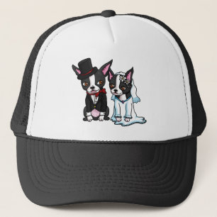 Gorra De Camionero Novia y novio de Boston Terrier