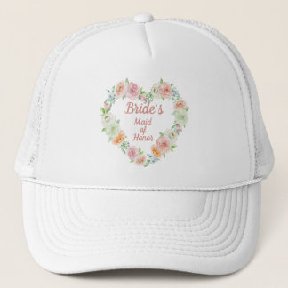 Gorra De Camionero Novias sirvientas de honor Flor rosa corazón de fl