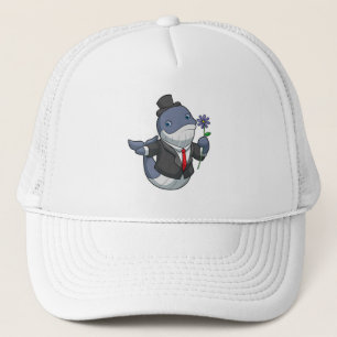 Gorra De Camionero Novio de boda de ballena Flor