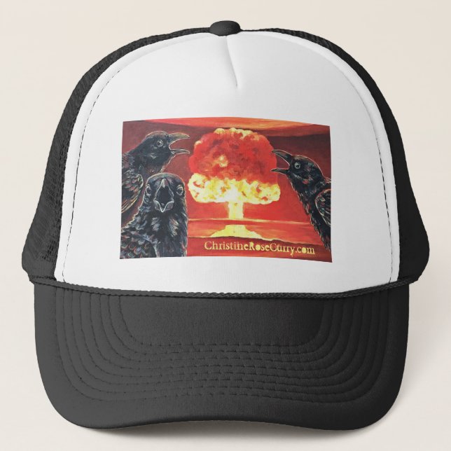 Gorra De Camionero Nube de hongos negros y hongos nucleares (Anverso)