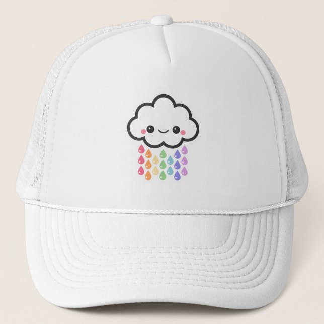 Gorra De Camionero Nube de lluvia arcoiris pastoral (Anverso)
