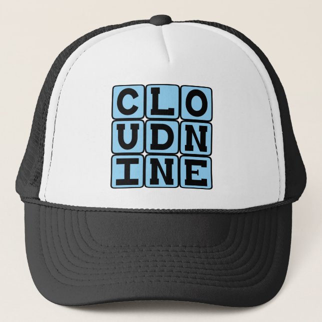 Gorra De Camionero Nube nueve, sintiéndose genial (Anverso)
