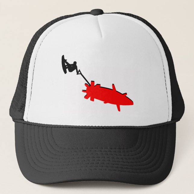 Gorra De Camionero Nubes del rojo de Wakeboard (Anverso)