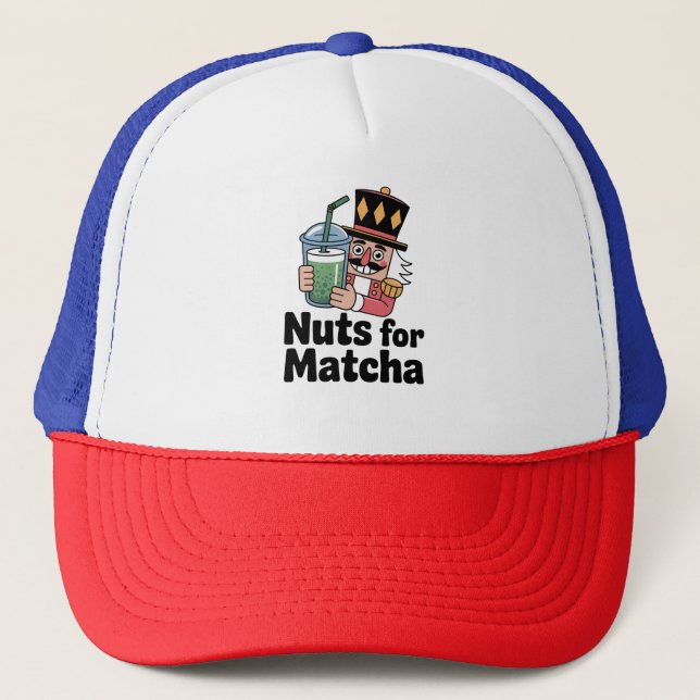 Gorra De Camionero Nueces Para Navidades Matcha Bebida Matcha Nutcrac (Anverso)