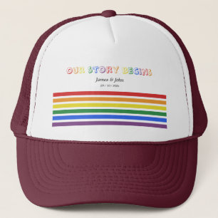 Gorra De Camionero Nuestra historia comienza bandera LGBTQ arcoíris p