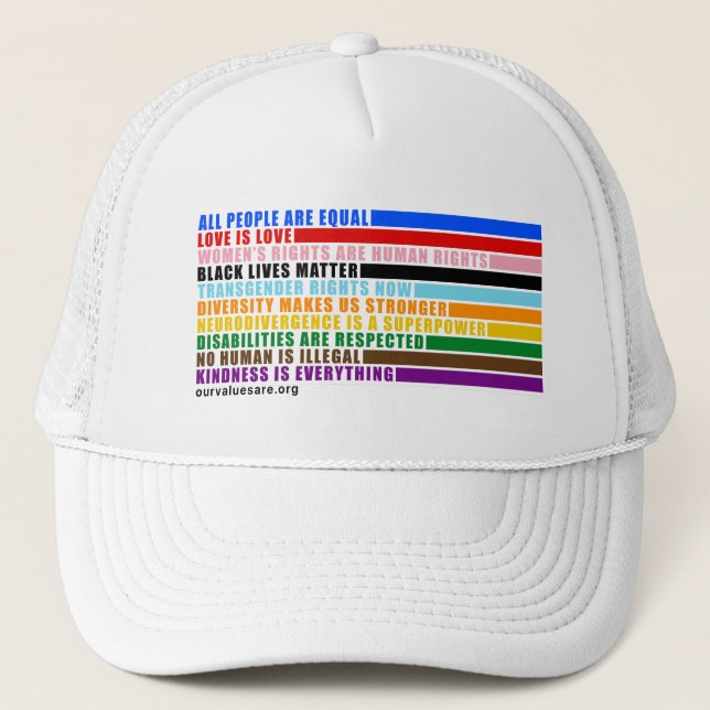 Gorra De Camionero Nuestros valores son límites (Anverso)